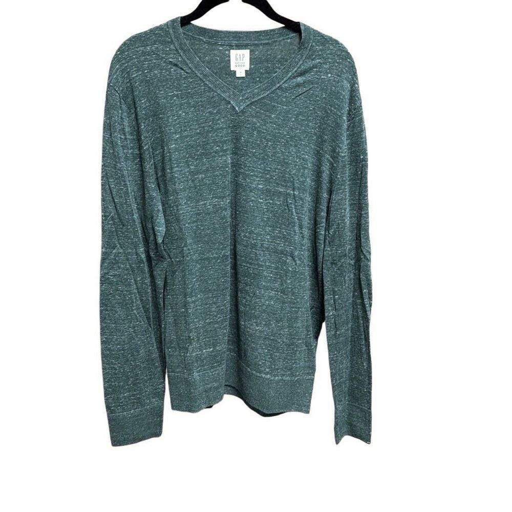 Gap Men’s Green V neck Long Sleeve Sweater Size Medium